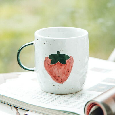 創意水果元素杯粗陶馬克杯家用水杯咖啡杯文藝復古陶瓷杯手工制作