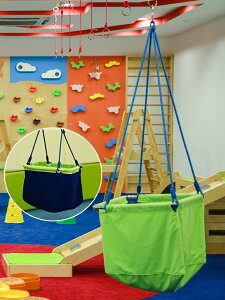 免運+開發票 懸吊掛方形布袋秋千早教兒童感統訓練器材旋轉太空艙體能前庭教具