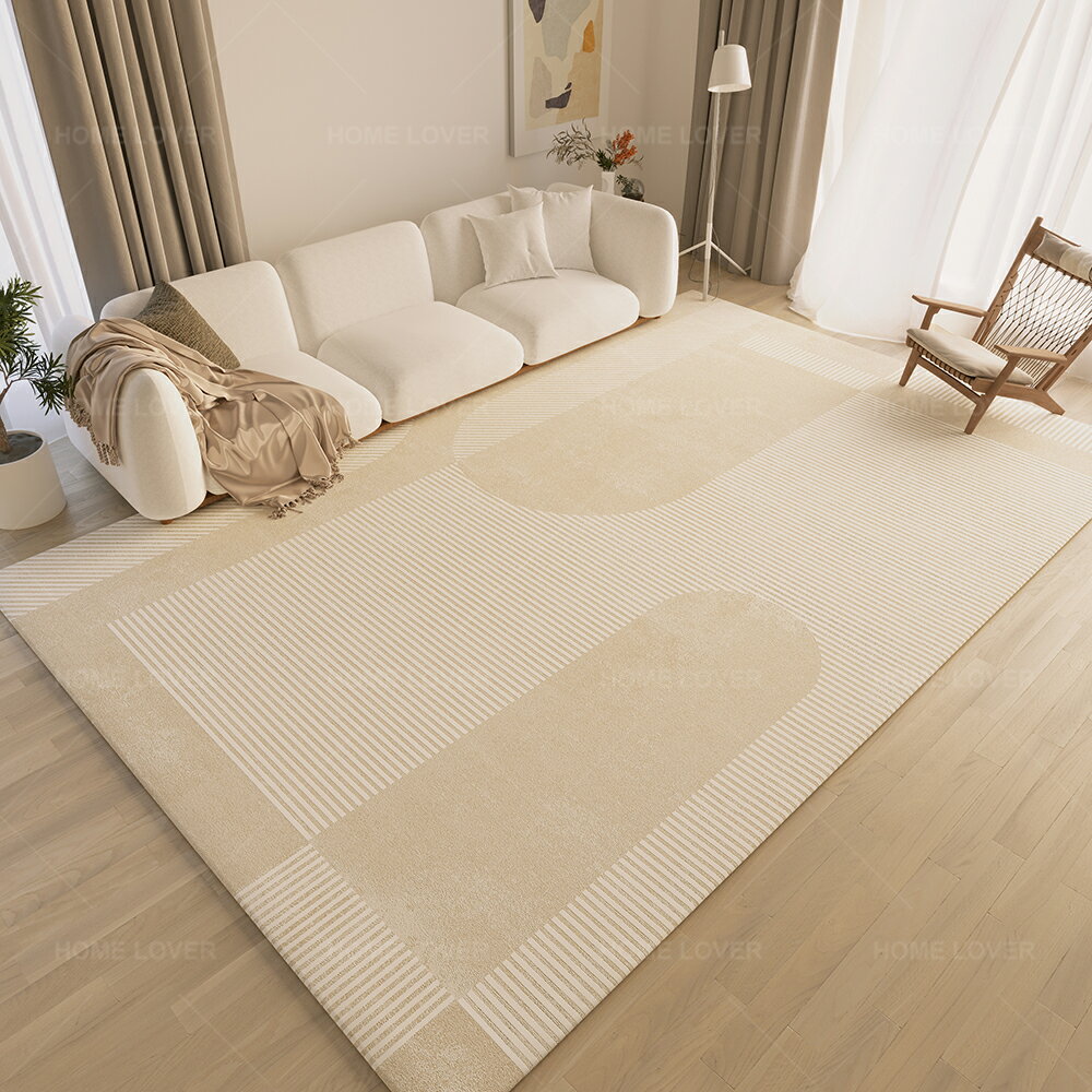侘寂風ins客廳地毯臥室地毯奶油北歐沙發茶幾床邊毯現代簡約地墊