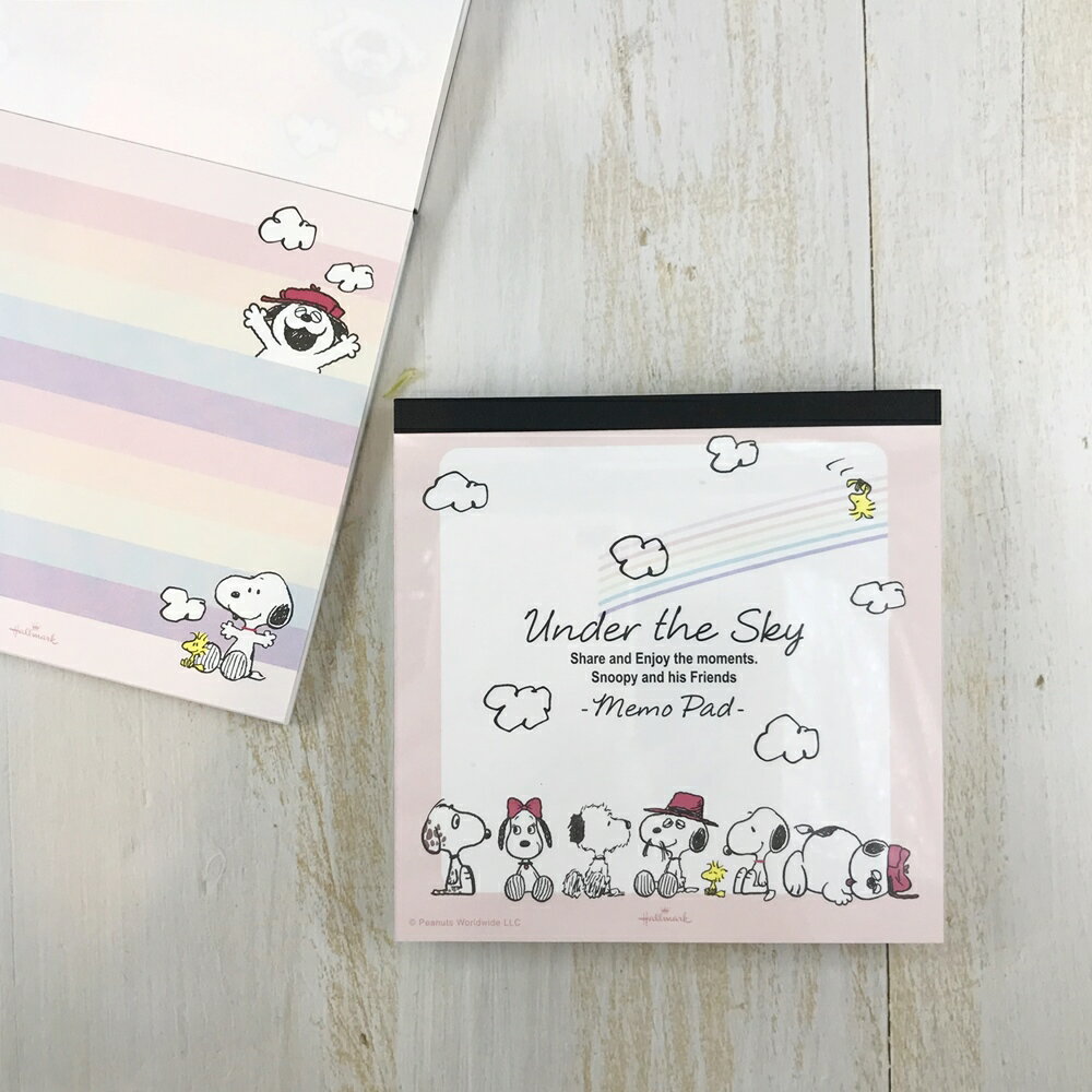 史努比 snoopy under the Sky 日本製彩色便條紙(粉色/彩虹)-日本直送，現貨在台｜小鶴日貨