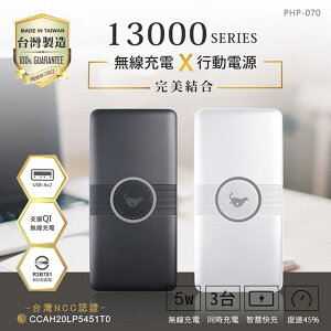 【限時免運優惠】HPower 13000 Qi無線充電行動電源 台灣製造(三輸出 二輸入)