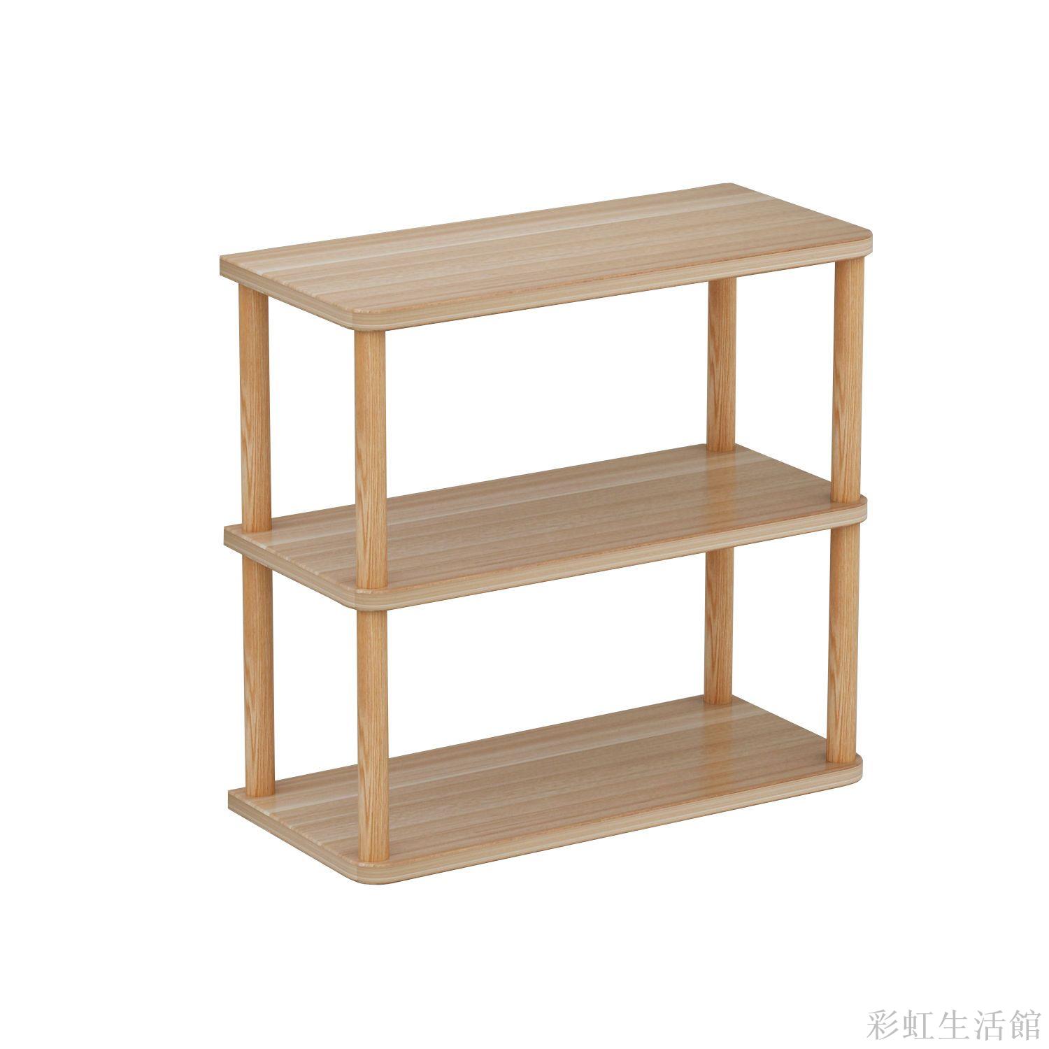 書桌收納置物架簡易桌上小型書架多層儲物辦公室實木桿隔板多功能