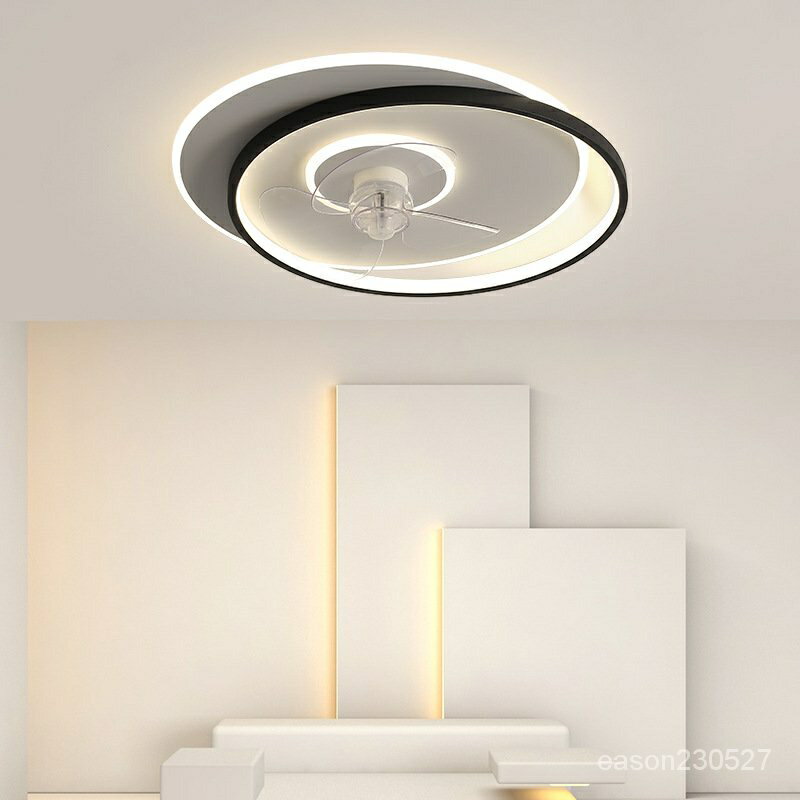 360搖頭燈扇 燈扇 現代簡約創業燈扇 風扇燈 吸頂風扇燈 110v風扇吸頂燈  APP智能無極遙控三色變光