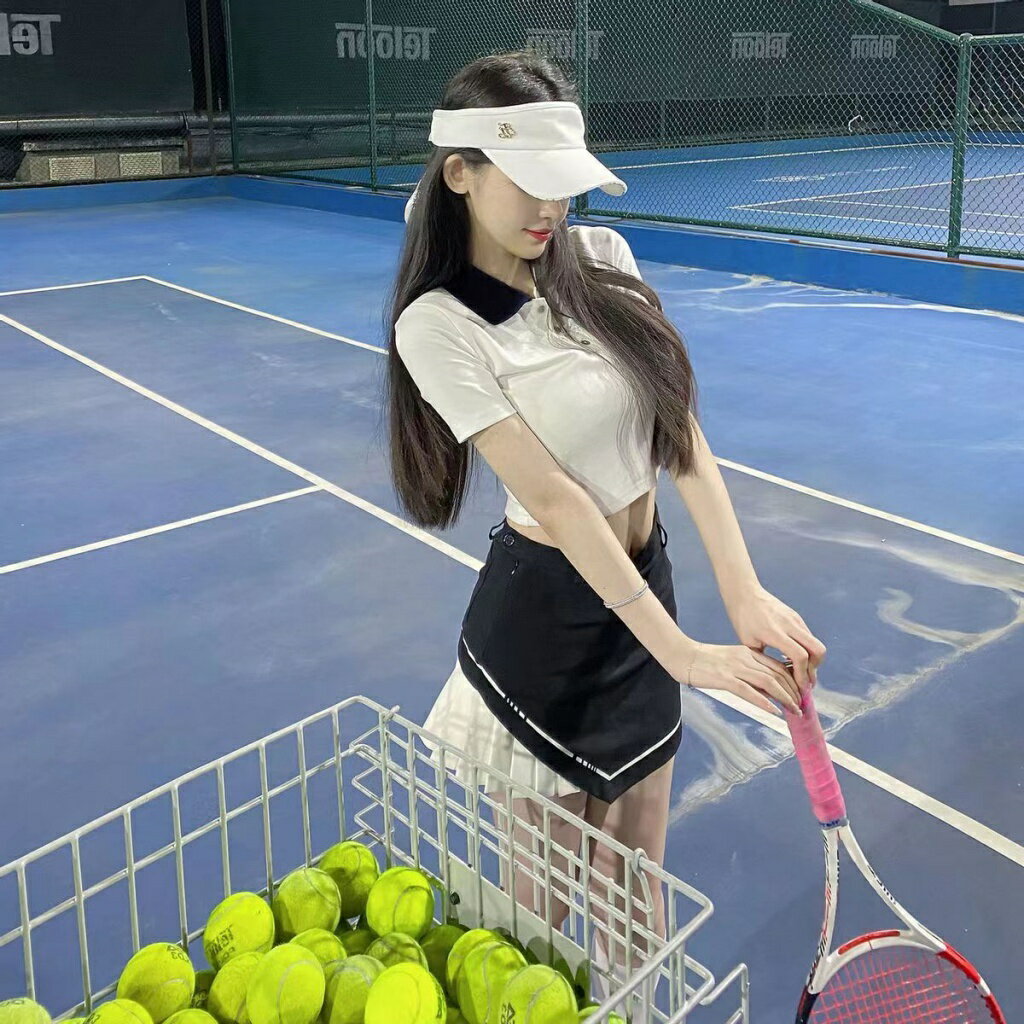 女套裝裙 網球套裝時尚套裝緊身短袖氣質POLO上衣休閒半身短裙子兩件休閒套裝套夏季新款