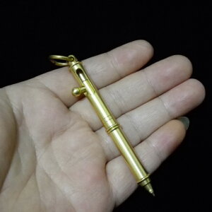 手工坊 精工版創意迷你黃銅機槍筆EDC戶外槍栓式純銅戰術筆書寫筆