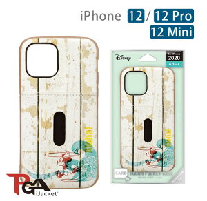 PGA-iJacket iPhone 12/ Pro / Mini 迪士尼 軍規口袋插卡 雙料殼-衝浪米奇