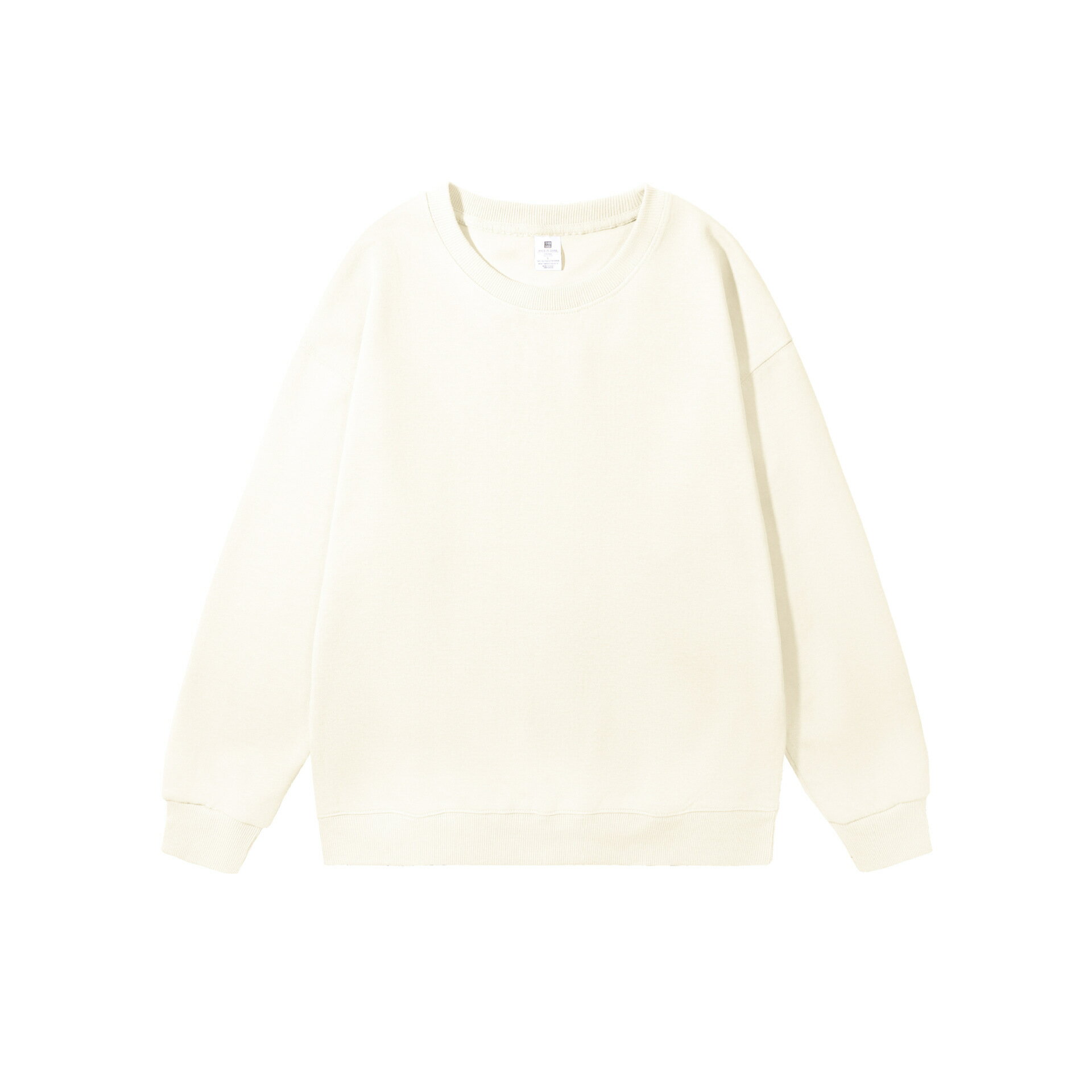 【喜挖】 歐美重磅寬鬆純色男式圓領混棉雙面T恤上衣女韓版休閒長袖情侶 0