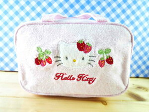 【震撼精品百貨】Hello Kitty 凱蒂貓 化妝包/筆袋-草莓提袋(粉) 震撼日式精品百貨