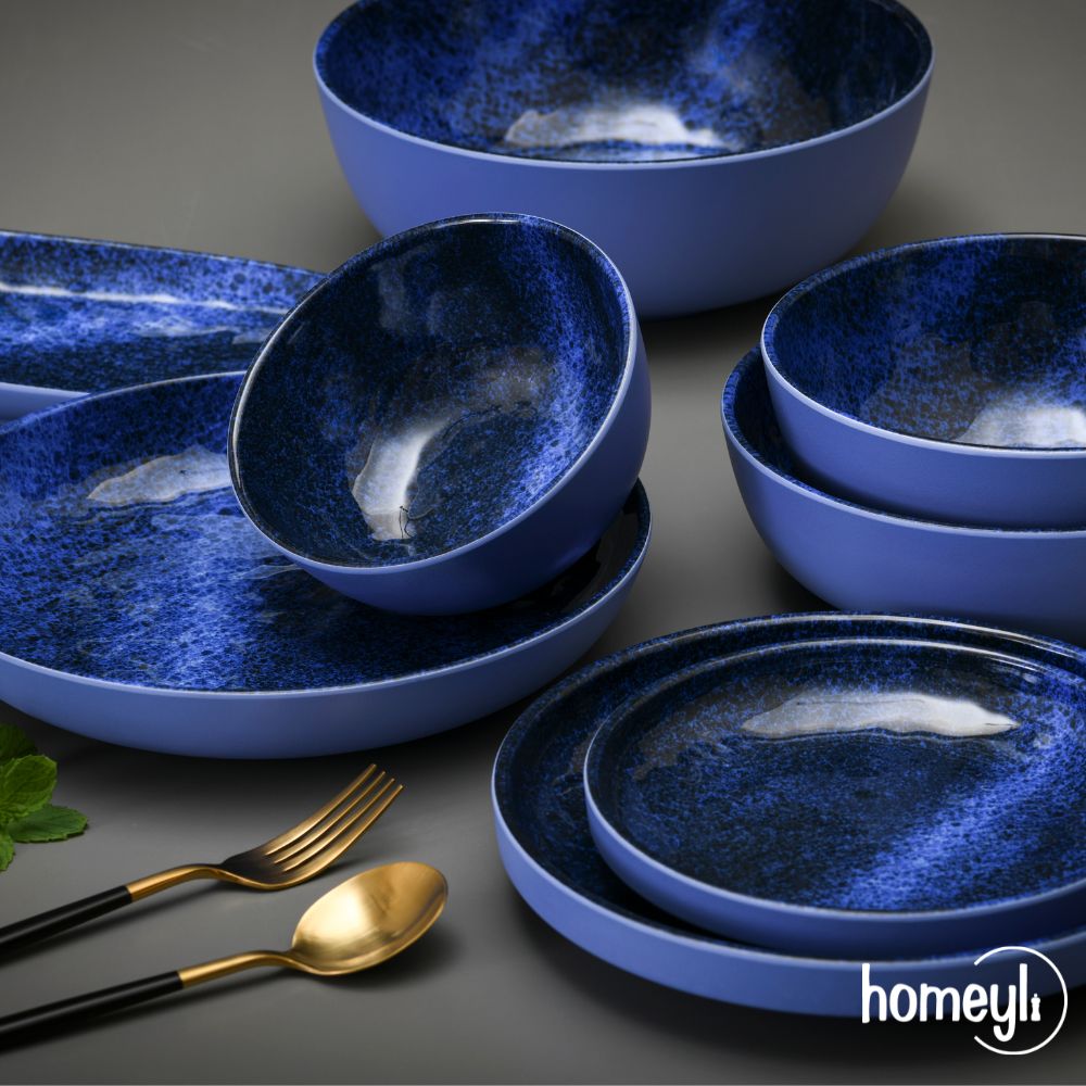homeyli  15~19公分碗盤單件式美耐皿(三聚氰胺)時尚星空/裂變/放射圖案不含BPA耐熱耐用不易破碎易於清洗可用於洗碗機不可微波餐桌儀式感 自有品牌.產品裸裝安全包裝出貨