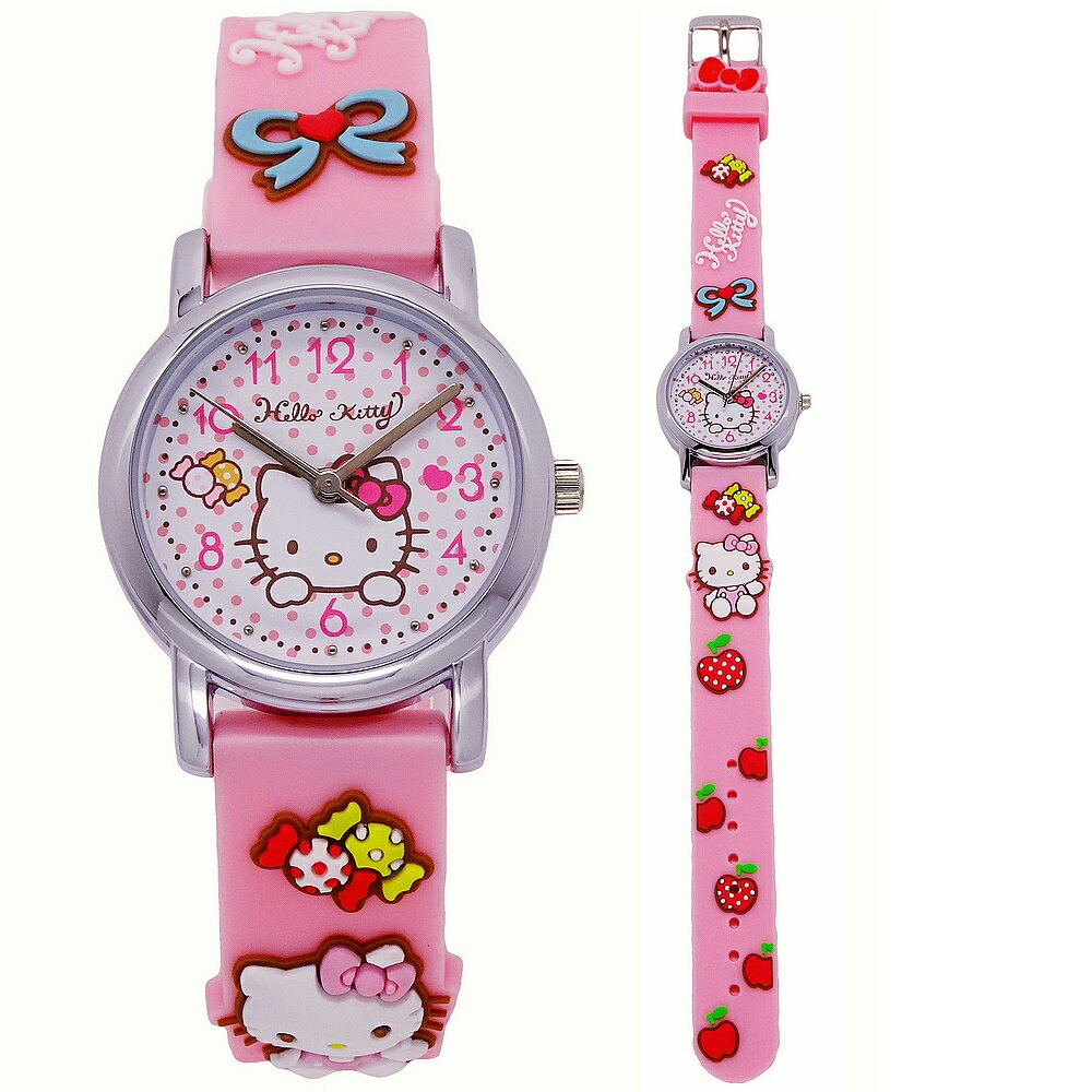 Hello Kitty 可愛討喜惹人愛時尚造型腕錶-淺粉紅色-KT015LWPP