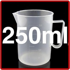 【量杯-帶刻度塑膠-250ml-5個/組】DIY烘焙量杯 100~5000ml可選 PP半透明帶刻度塑膠量杯(250ml:口7高9.5cm)，5個/組-8001001