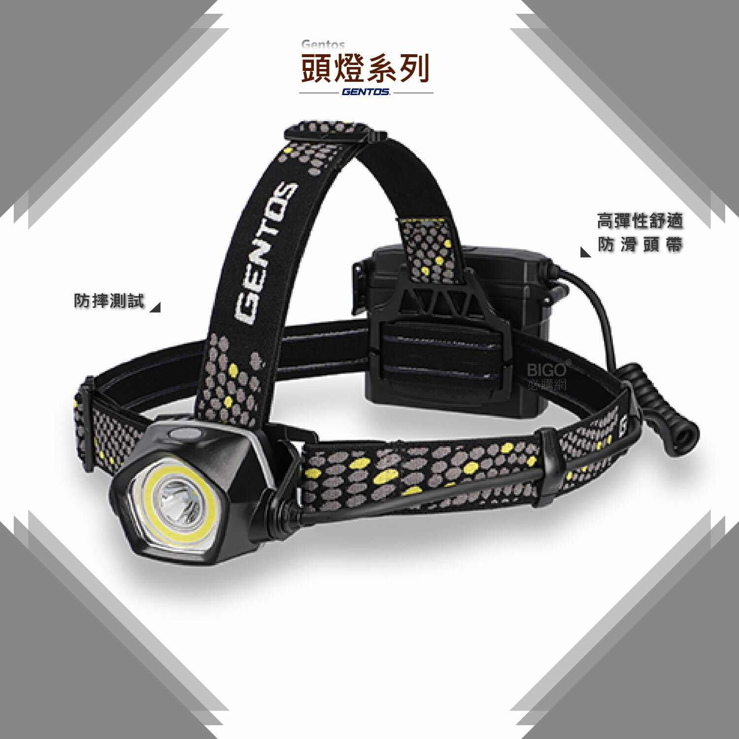Gentos 頭燈系列 【專業高亮度頭燈 DIO遠距+廣範圍頭燈】 頭燈 照明燈 工作燈 登山頭燈【領券滿額再折千12/31止】