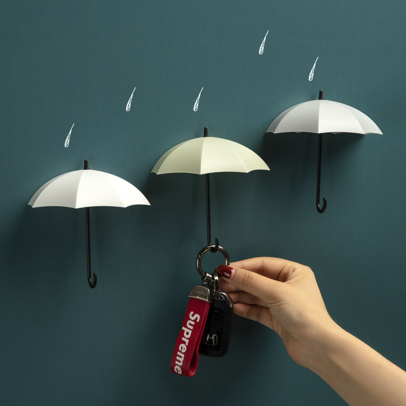雨傘掛鉤壁掛無痕釘墻壁強力北歐創意免打孔門後鑰匙掛衣裝飾粘鉤