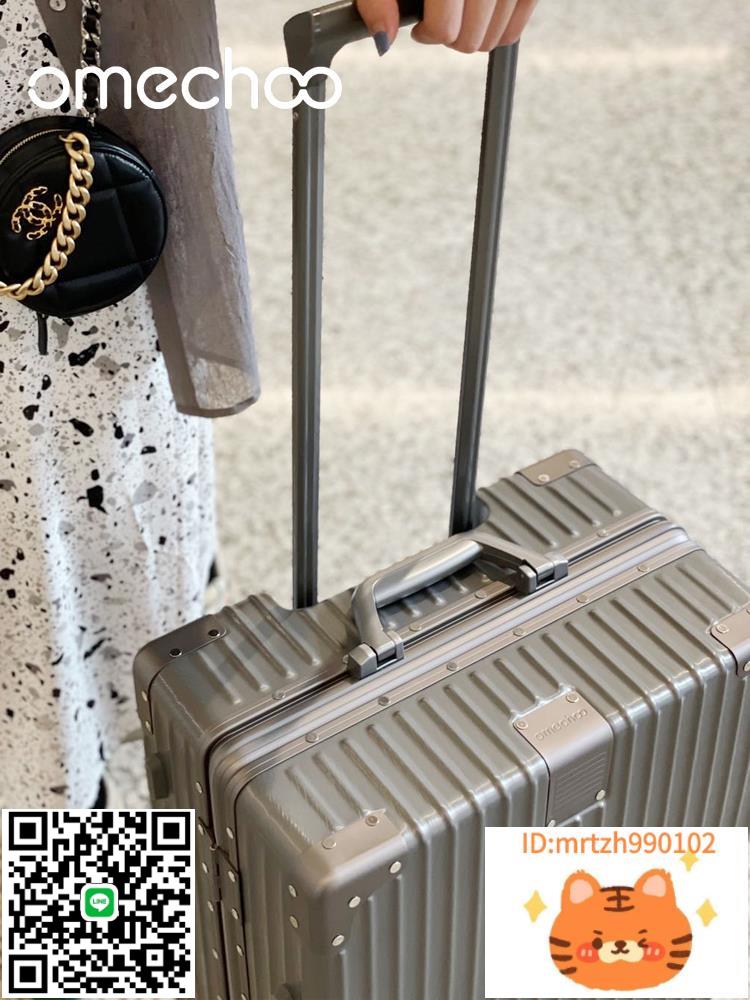 新款3代日本OMECHOO行李箱多功能鋁框拉桿箱靜音萬向輪商務旅行箱-時尚精品