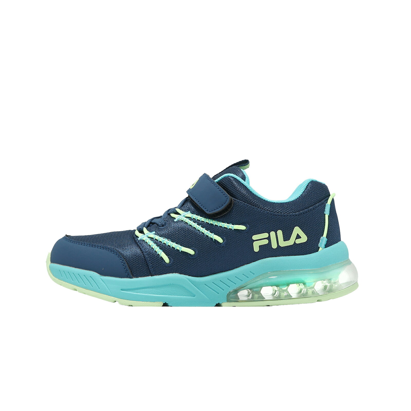 Fila 慢跑鞋 J809Z 大童鞋 女鞋 藍 魔鬼氈 運動鞋 3J809Z366