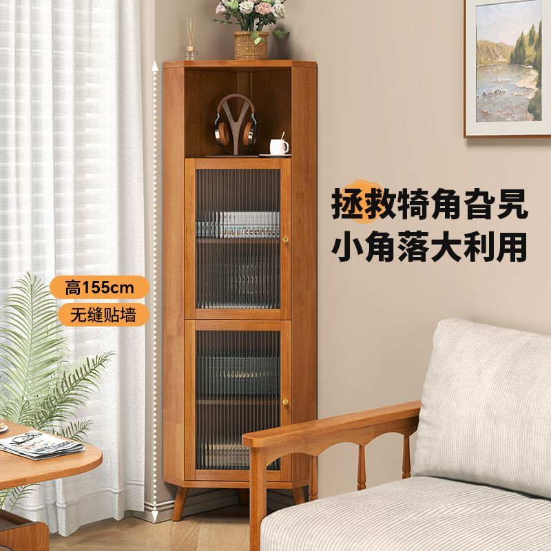公司貨 免運 超低價 轉角櫃全實木收納櫃儲物櫃家用小戶型現代簡約墻角客廳置物櫃角櫃 快速發貨