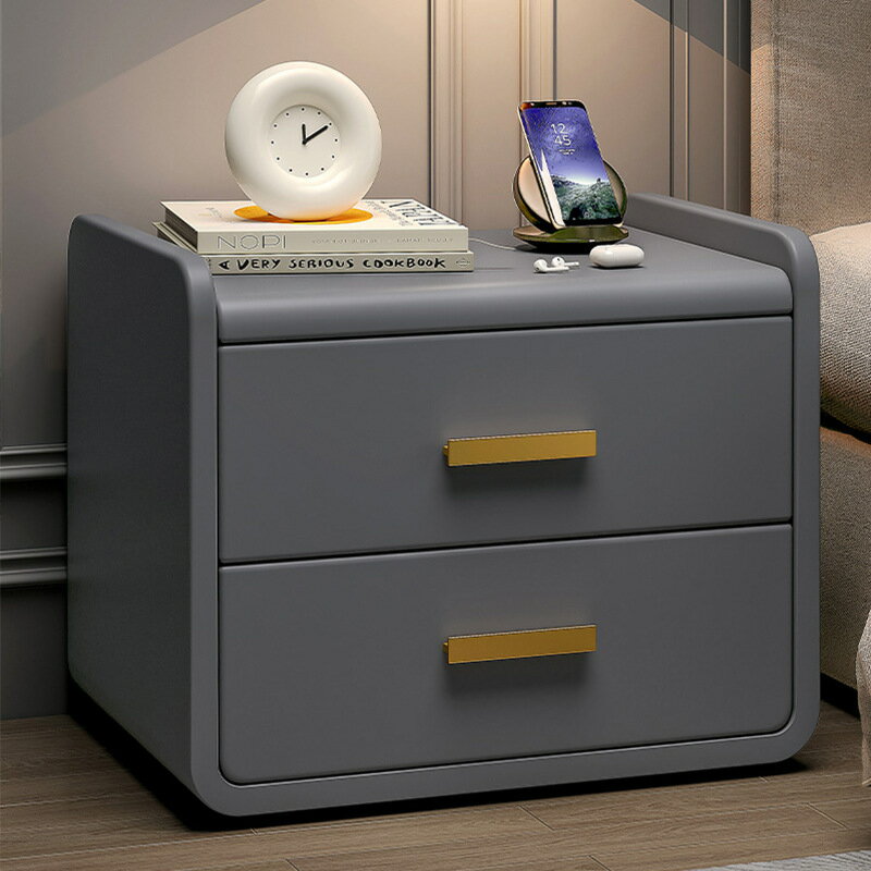 APP下單享點數9% 智能床頭柜輕奢高級感臥室床邊柜儲物柜簡約現代多功能床頭收納柜
