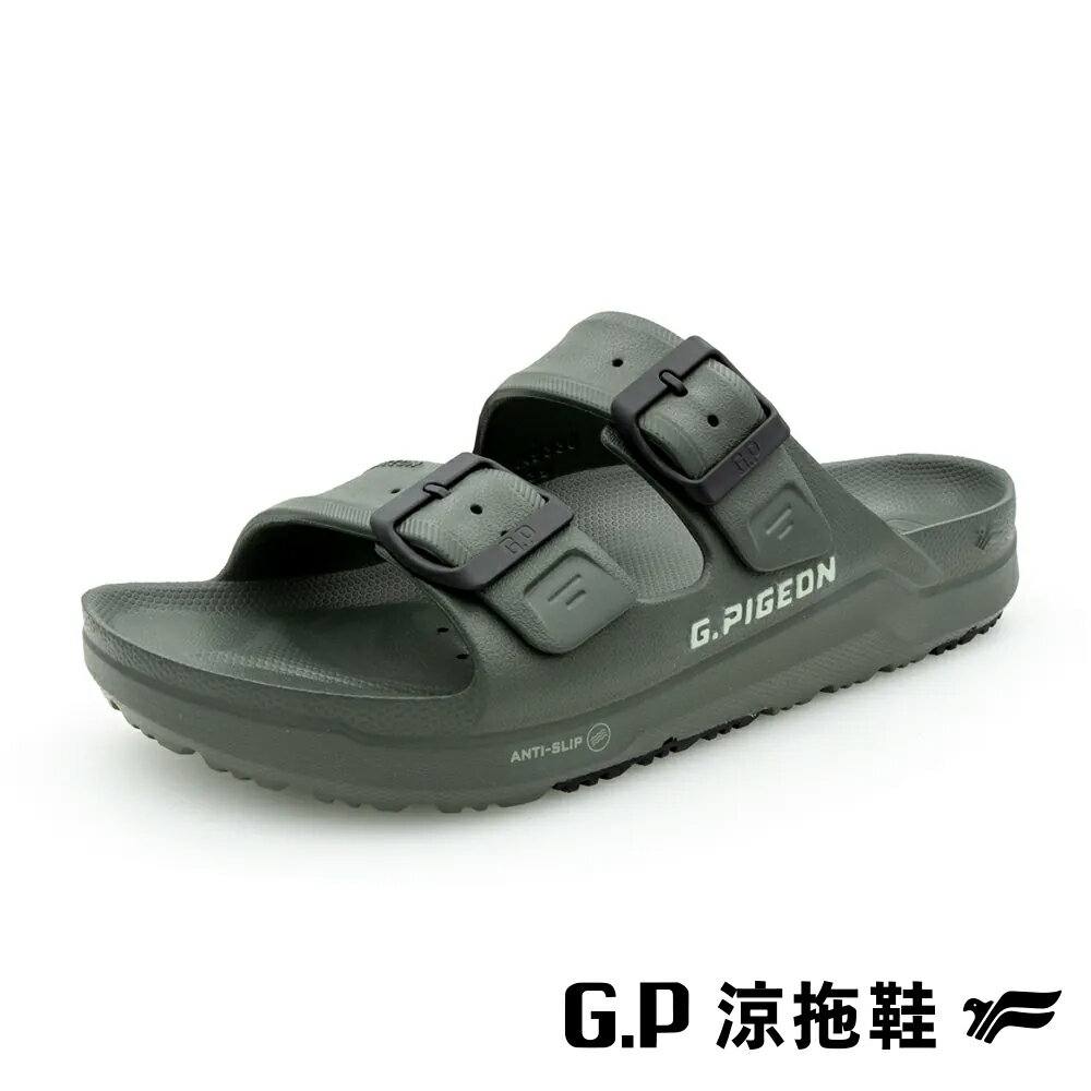 G.P(男)AQUOS綠藻舒適機能水行鞋 拖鞋 男鞋-綠色