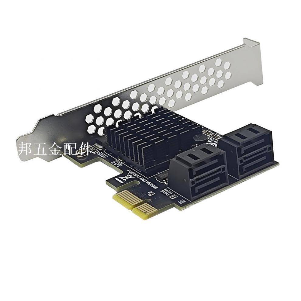 SATA3.0擴充套件卡轉PCI-E4口6G轉接卡88SE9215擴充套件IPFS硬碟轉換卡[領邦五金配件]