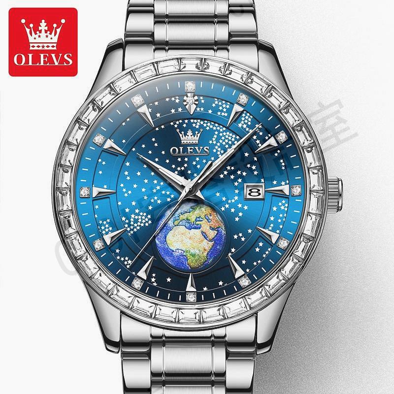OLEVS 9967 星空高畫質夜光石英錶 （2023年6月最新款）時尚 新潮 休閒 男士手錶男表【亞德機械五金家居】