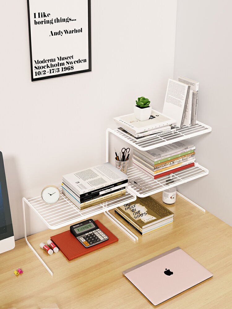 桌面置物架辦公桌整理神器宿舍書桌收納架簡易多層架隔板桌上書架