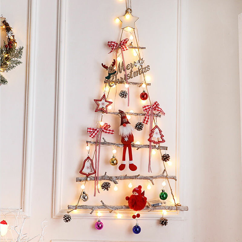 【免運】木質聖誕樹 創意diy聖誕掛飾 聖誕節裝飾品 櫥窗牆面聖誕樹裝飾布置