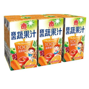 義美寶吉蔬果汁蘋果柳橙125mlx6【愛買】