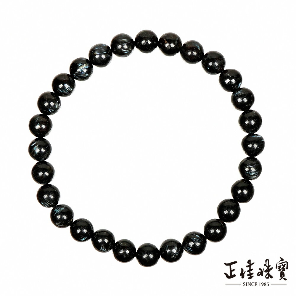 【正佳珠寶】藍閃石 高品黑龍晶 6mm 藍閃石手珠