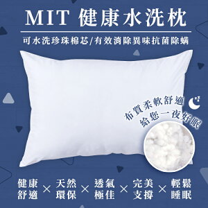 MIT健康水洗枕 可水洗 防螨抗菌 消除異味 民宿枕頭 飯店枕頭