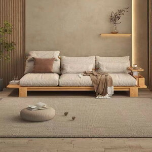 沙發 北歐日式侘寂風 小戶型 全實木現代簡約 儲物 布藝乳膠沙發 可拆洗