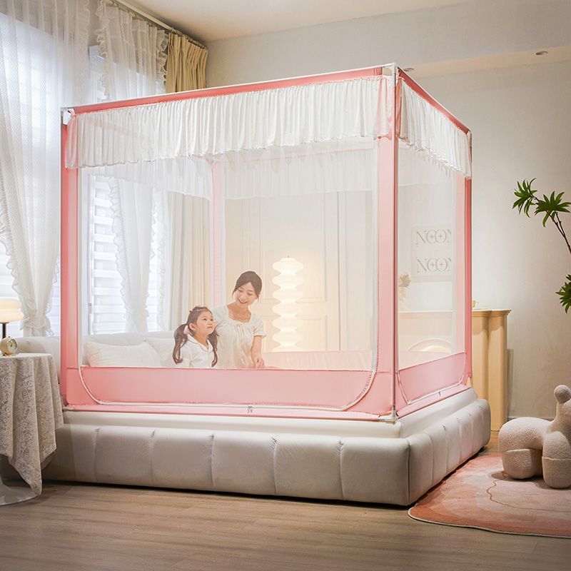 2024新款蚊帳家用臥室防摔蒙古包免安裝嬰兒童防止掉床全底床笠款