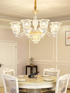 年新款歐式客廳吊燈簡約現代餐廳奢華大氣家用臥室水晶燈具