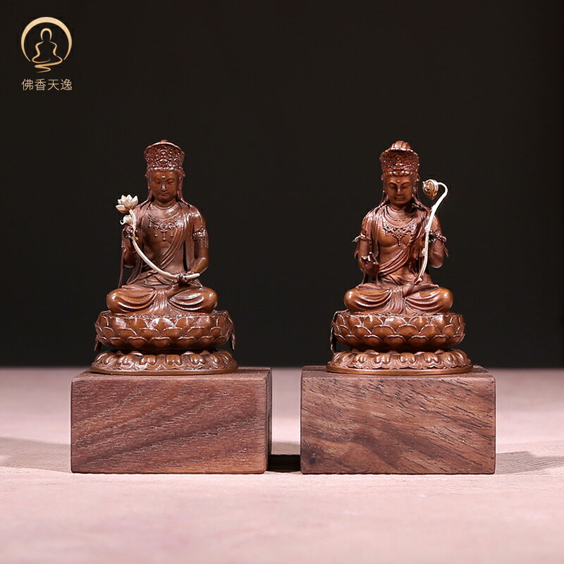 {保固一年 可打統編}佛香天逸紫銅文殊普賢菩薩地藏王菩薩觀音菩薩四大菩薩迷你小佛像 2