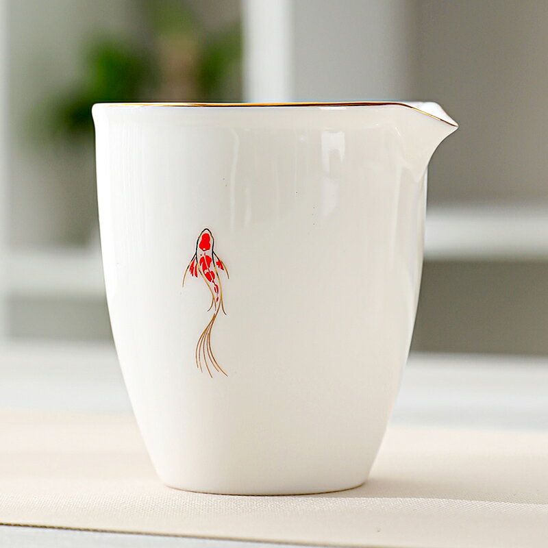 羊脂玉白瓷茶具公道杯茶漏套裝陶瓷茶海分茶器單個公杯家用