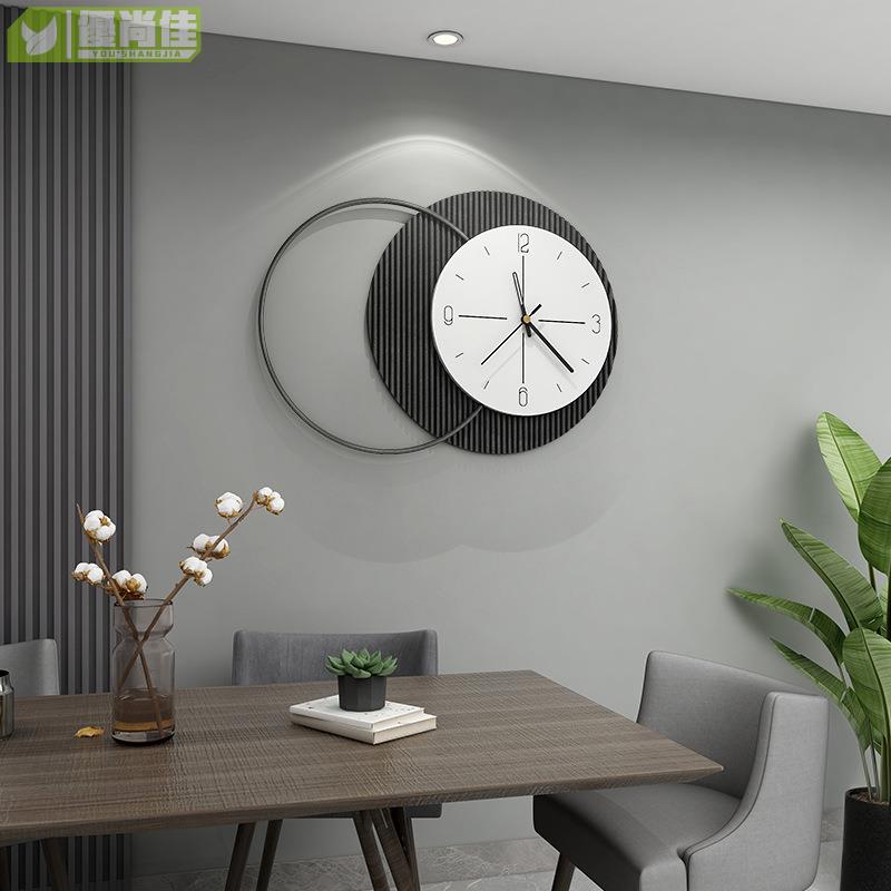 現代時尚掛墻時鐘客廳簡約個性創意玄關裝飾掛鐘電視背景墻鐘表