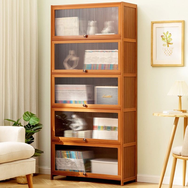 書架置物架落地書櫃子家用客廳兒童靠墻多層收納櫃儲物櫃簡易臥室-快速出貨