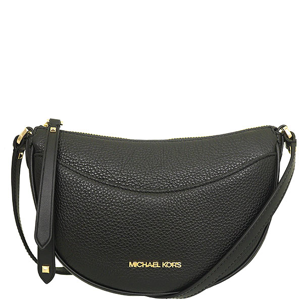 MICHAEL KORS 半月斜揹包 荔枝紋真皮 斜揹包 半月包 肩揹包 M33848 黑色MK(現貨)▶指定Outlet商品5折起☆現貨【送禮首選★APP下單點數4倍送】