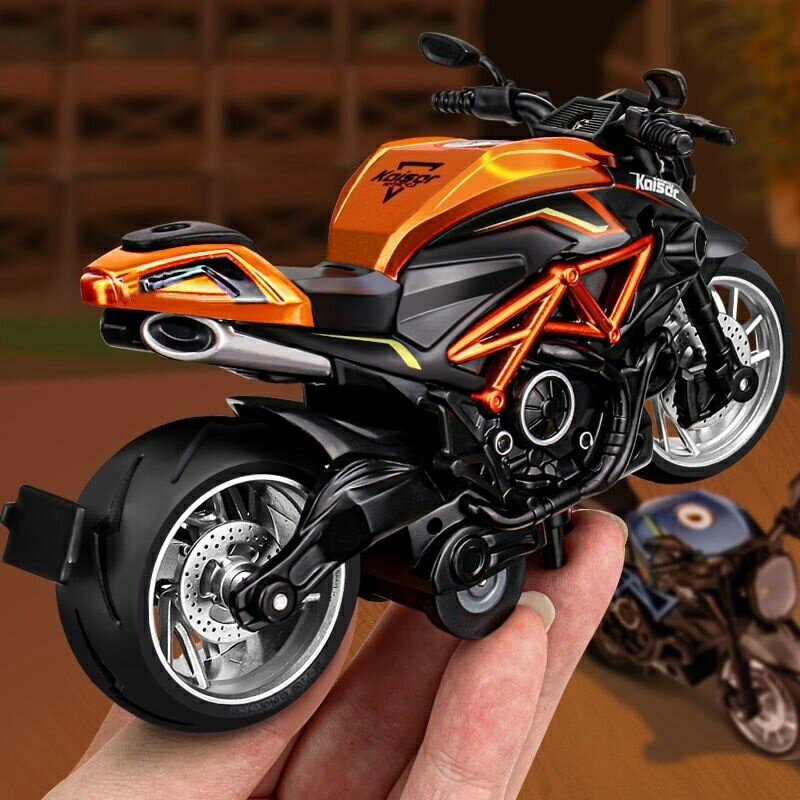 模擬汽車模型1:8 合金機車模型15cm模擬賽車回力聲光機車耐摔遙控車遙控車車禮物男遙控車汽車