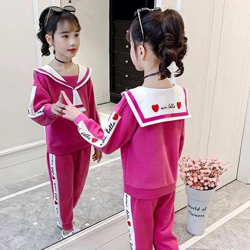 女童套春秋新款院袖衣洋氣休網件套潮