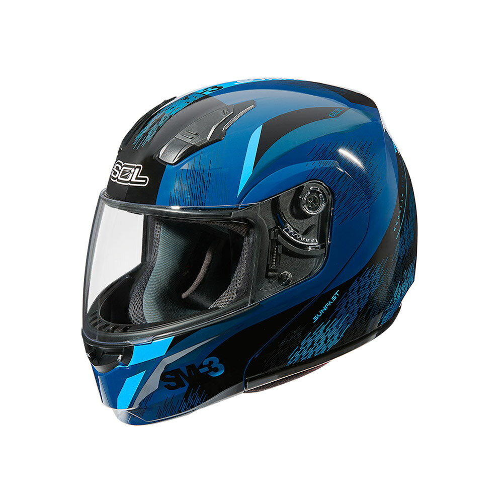 【SOL Helmets】SM-3可掀式安全帽 (流星 藍/水藍) ｜ SOL安全帽官方商城