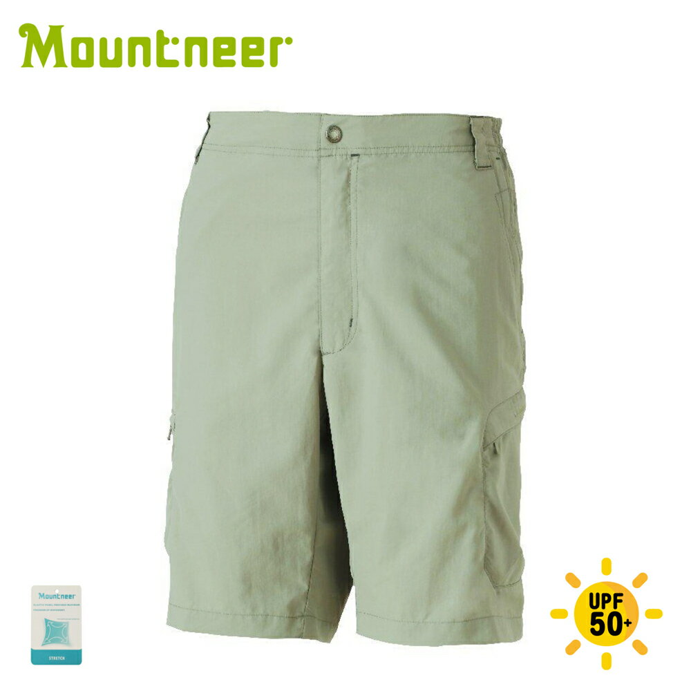 【Mountneer 山林 男 透氣抗UV休閒短褲《淺卡其》】11S71/休閒短褲/排汗短褲/防曬短褲