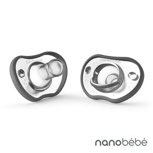 nanobebe 全矽膠安撫奶嘴 0~3m 2入-太空灰