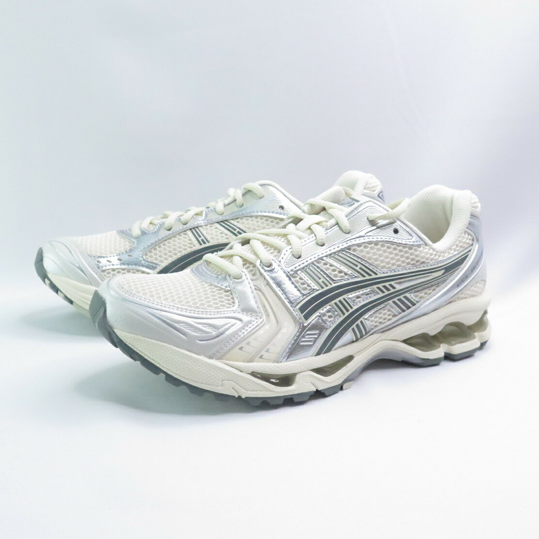 ASICS 1201A019200 GEL-KAYANO 14 男女慢跑鞋 白樺木 銀白綠【iSport愛運動】