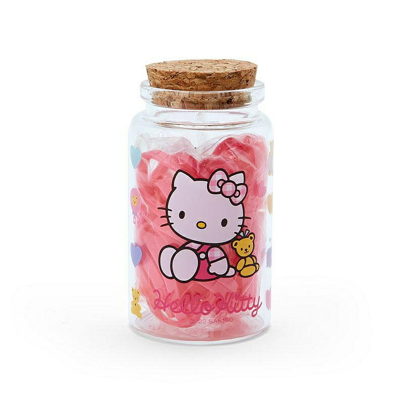 【震撼精品百貨】Hello Kitty 凱蒂貓~日本sanrio三麗鷗 KITTY橡皮髮圈附玻璃罐(復古系列)*12466