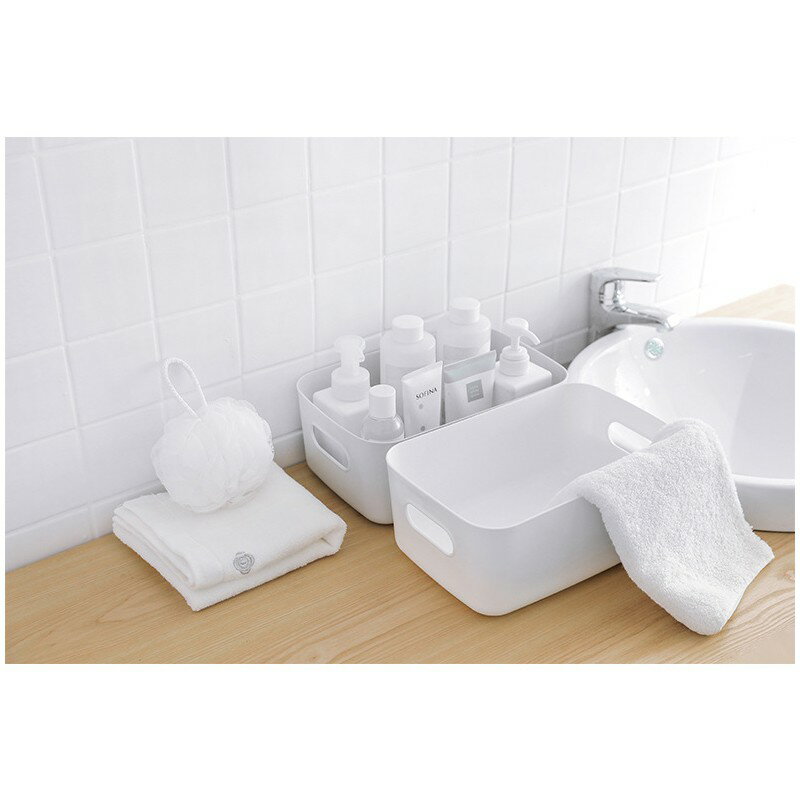 無印風簡約收納盒【Y023】台灣出貨 居家 櫥櫃白色收納籃分類盒 簡約收納筐 簡約白色 收納盒 白色收納籃 廚房收納盒 2