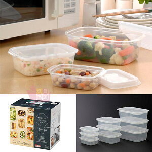 日本製INOMATA保鮮盒9件組 可冷藏微波 冰箱保鮮盒 有蓋冰箱食品分類保鮮收納盒 透明儲物盒收納盒 183068