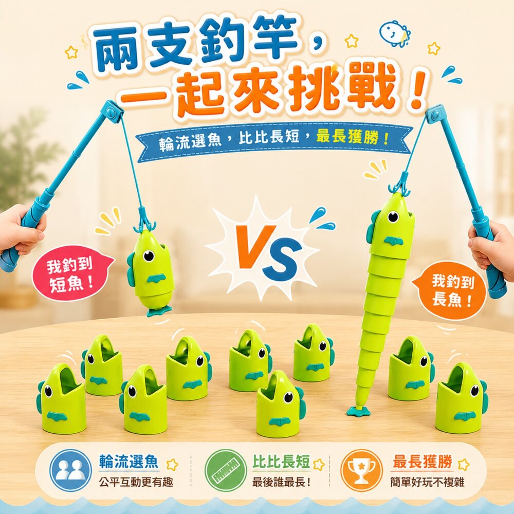 釣魚玩具 兒童釣魚玩具 伸縮魚玩具 釣魚大作戰 釣魚遊戲 雙人對戰 親子互動 益智玩具 手眼協調 桌遊 4