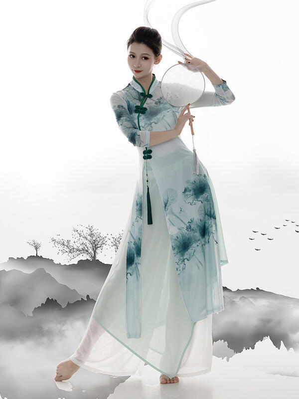 楓彩古典舞旗袍舞蹈專用服裝中國舞練功服身韻紗衣上衣表演服