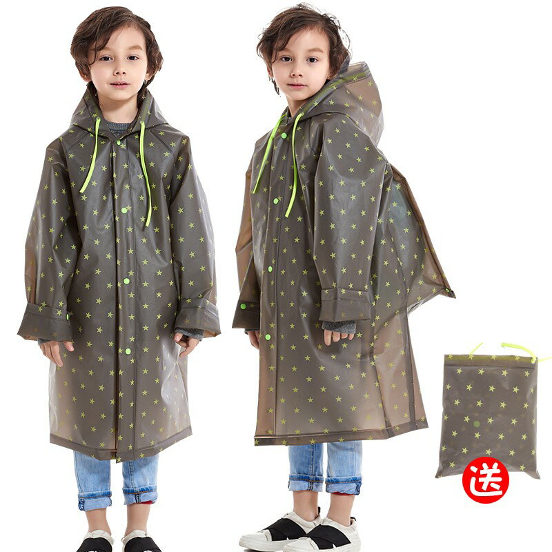 兒童雨衣男童女童2021新款幼兒園小孩學生加厚防水雨披衣帶書包位