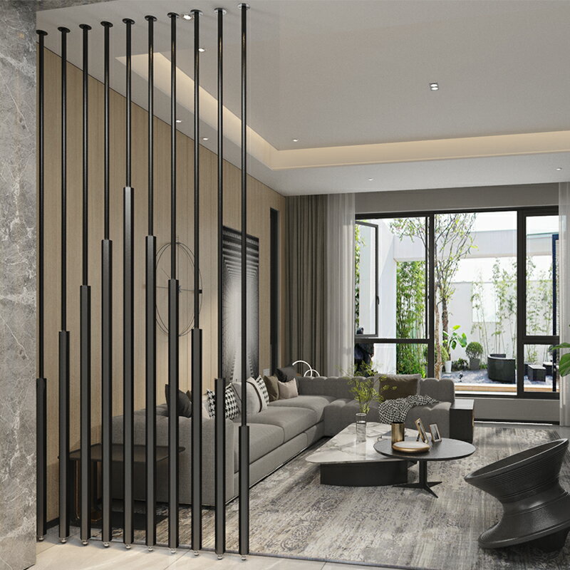 優購生活入戶隔斷屏風客廳玄關金屬遮擋辦公室六角立柱裝飾極簡輕奢免打